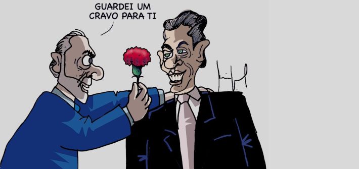 em lisboa, espaco talante, charge lula e caetano veloso, lula, cravo, revolução 25 de abril, caricatura, banda desenhada, desenho, revolução dos cravos, caetano veloso